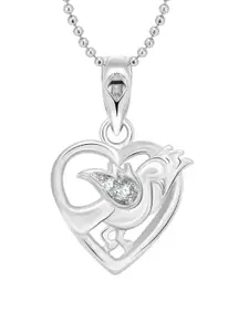 Vighnaharta Set of 2 Gold-Plated & Silver-Plated Heart Shaped Pendants with Chains