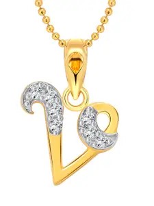 Vighnaharta Set Of 2 CZ-Stone Studded Contemporary Pendants With Chains