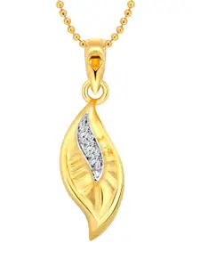 Vighnaharta Set of 2 Gold-Plated & Silver-Plated Leaf Shaped Pendants with Chains