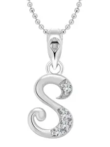 Vighnaharta Set of 2 Gold-Plated & Silver-Plated S Shaped Pendants with Chains