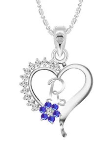 Vighnaharta Set of 2 Gold-Plated & Silver-Plated Heart Shaped Pendants with Chains