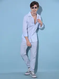 Crimsoune Club Classic Slim Fit Striped Casual Shirt