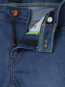 Allen Solly Junior Boys Slim Fit Mid-Rise Dark Shade Clean Look Stretchable Jeans