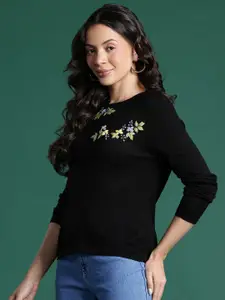 DressBerry Embroidered Floral Pullover