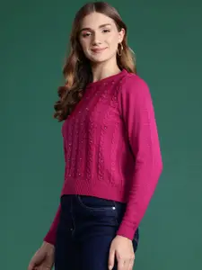 DressBerry Cable Knit Embellished Sweater