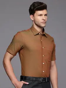 Louis Philippe Pure Cotton Self Design Slim Fit Textured Formal Shirt