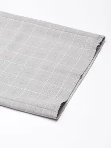 Louis Philippe Men Checked Formal Trousers