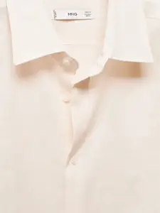 MANGO MAN Linen Opaque Casual Shirt
