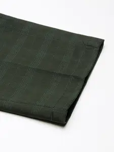 Louis Philippe Ath.Work Men Checked Comfort Tapered Fit Smart Casual Trousers