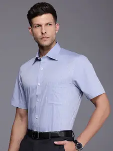 Louis Philippe Pure Cotton Self Design Classic Fit Opaque Formal Shirt