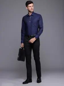 Louis Philippe Self Design Classic Fit Pure Cotton Formal Shirt