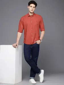 Louis Philippe Jeans Pure Cotton Slim Fit Opaque Casual Shirt