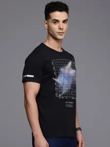 Louis Philippe Jeans Graphic Printed Pure Cotton Slim Fit T-shirt