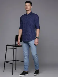 Louis Philippe Jeans Pure Cotton Slim Fit Opaque Printed Casual Shirt