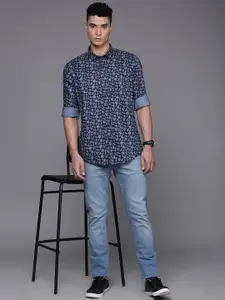 Louis Philippe Jeans Slim Fit Floral Printed Opaque Pure Cotton Casual Shirt