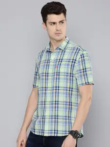 Levis Linen Cotton Slim Fit Opaque Checked Casual Shirt