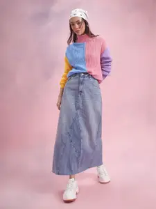 DressBerry Colourblocked Turtle Neck Pullover
