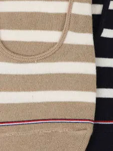 Tommy Hilfiger Men Pack Of 2 Striped Shoe Liner Socks