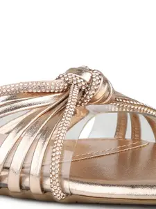Inc 5 Embellished Strappy Knot Detail Open Toe Flats