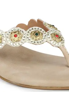 Inc 5 Women Embellished Open Toe Block Heel Sandals