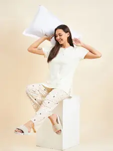 Sweet Dreams Yellow Round Neck Night suit