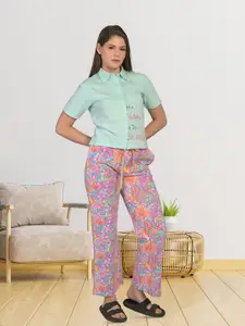 MAYSIXTY Typography Printed Pure Cotton Night suit