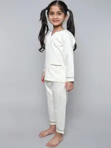 BAESD Girls Shirt With Pyjamas Night suit