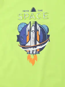 Allen Solly Junior Boys Typography Printed Applique T-shirt