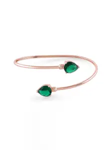 Zaveri Pearls Rose Gold-Plated Cubic Zirconia Studded Kada Bracelet