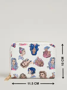 max Printed PU Zip Around Wallet
