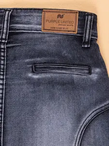 Purple United Kids Girls Denim A-line Knee Length Skirts