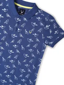 Allen Solly Junior Boys Printed Polo Collar Applique T-shirt