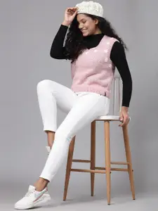 Velvery Quirky Self Design Sweater Vest