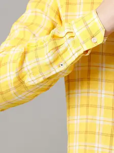 Linen Club Men Contemporary Tartan Checks Opaque Checked Casual Shirt