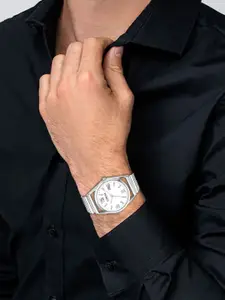 LOREM Men Embellished Dial & Stainless Steel Bracelet Style Straps Analogue Watch LR157-A