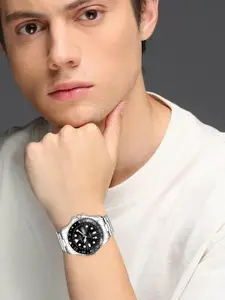 LOREM Men Embellished Dial & Textured Straps Analogue Watch LR129-A