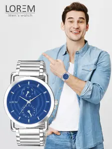 LOREM Men Dial & Stainless Steel Bracelet Style Straps Analogue Watch LR122-A