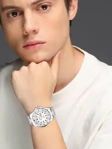 LOREM Men Printed Dial & Bracelet Style Straps Analogue Watch LR131-A