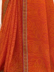 Mitera Printed Pure Chiffon Bandhani Saree