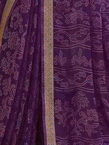 Mitera Bandhani Printed Pure Chiffon Saree
