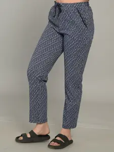 MAYSIXTY Women Printed Pure Cotton Lounge Pants