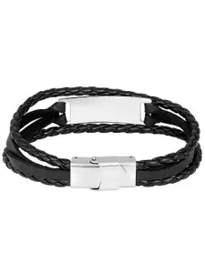 Peora Men Silver-Plated Wraparound Bracelet