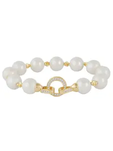 Peora Gold-Plated Beaded Charm Bracelet