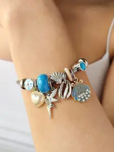 Peora Silver-Plated Stone Studded Wraparound Bracelet