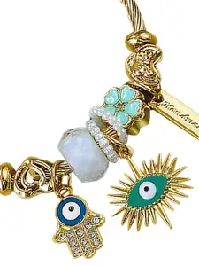 Peora Women Gold-Plated Artificial Stones Studded Wraparound Bracelet