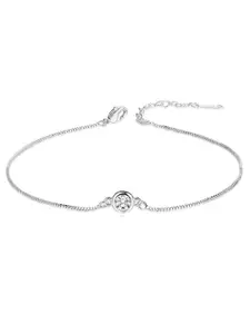 Peora American Diamond Silver-Plated Link Bracelet