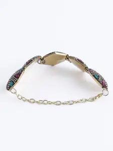 PANASH Carnelian Gold Plated Wraparound Bracelet