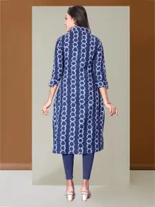 Anouk Ethnic Motifs Printed Mandarin Collar Straight Kurta