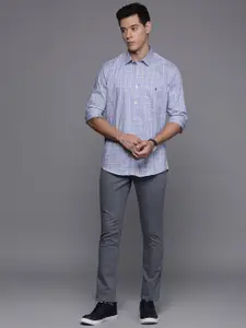 Louis Philippe Sport Slim Fit Gingham Checks Opaque Checked Casual Shirt