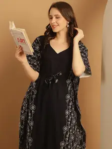 Secret Wish Printed Pure Cotton Kaftan Nightdress